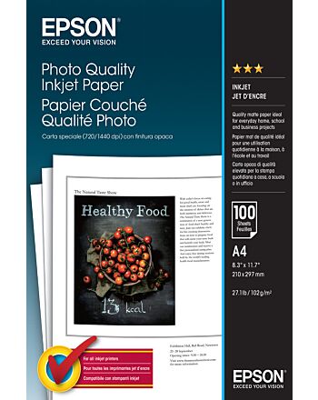 Epson Photo Quality Inkjet Paper - A4 - 100 Sheets