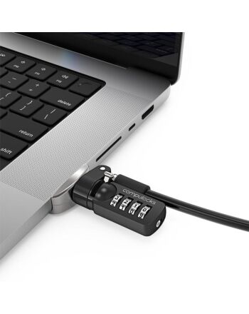 Compulocks Ledge Lock Adapter for MacBook Pro 16" M1, M2 & M3 with Combination Cable Lock Silver