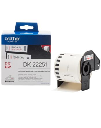 Brother DK-22251 label-making tape Black and red on white