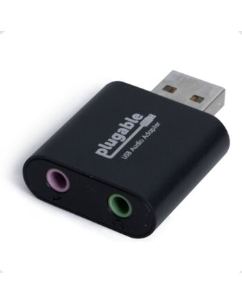 Plugable Technologies USB Audio Adapter with 3.5mm Speaker-Headphone and Microphone Jack, Add an External Stereo Sound Card to Any PC, Compatible with Windows, Mac, and Linux - Driverless