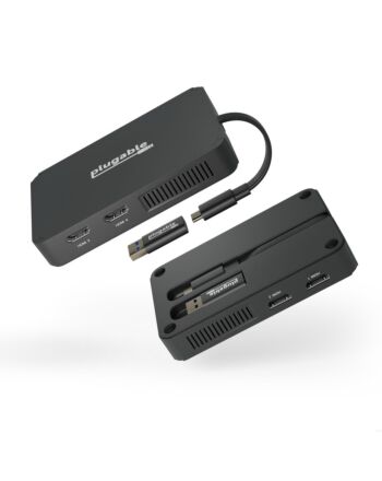 Plugable Technologies 4 HDMI Multi Monitor Adapter, USB 3.0 or USB C to HDMI Adapter, Compatible with Windows and Mac, Quad Adapter Supports 1920x1080@60Hz