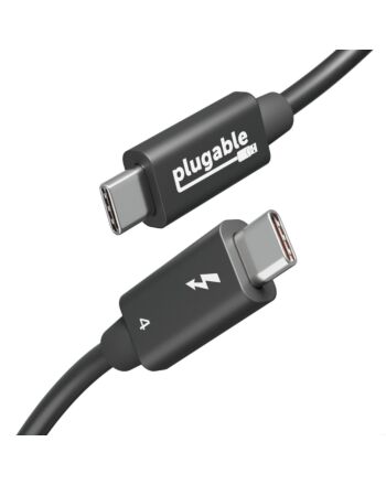 Plugable Technologies Thunderbolt 4 Cable with 240W Charging, Thunderbolt Certified, 3.3 Feet (1M),1x 8K Display, 40 Gbps, Compatible with USB4, Thunderbolt 3, USB-C - Driverless
