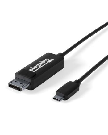 Plugable Technologies USB C to DisplayPort Cable 6 feet (1.8m), Up to 4K at 60Hz, USB C DisplayPort Cable - Compatible with Thunderbolt and USB-C - Driverless