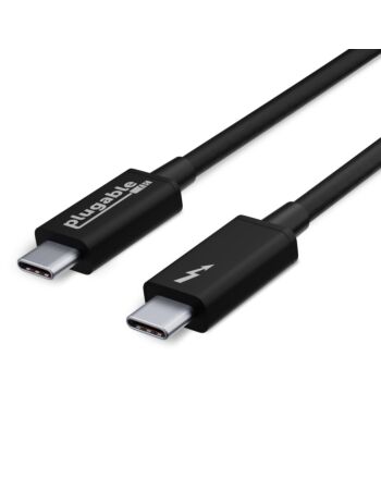 Plugable Technologies Thunderbolt 3 Cable 20Gbps Supports 100W (20V, 5A) Charging, 6.6ft / 2m USB C Compatible Thunderbolt 3 Certified - Driverless