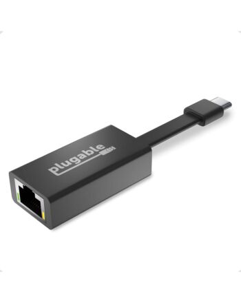 Plugable Technologies USB C to Ethernet Adapter, Driverless Fast and Reliable Gigabit Speed, Thunderbolt 3 to Ethernet Adapter Compatible with Macbook Pro, Windows, macOS, iPhone 15, and ChromeOS