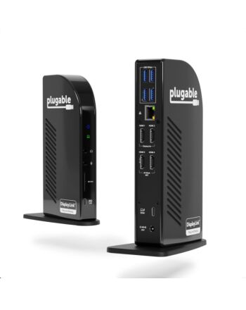 Plugable Technologies 14-in-1 USB C Docking Station with 4x HDMI, Quad Dock with 100W Charging, 4x HDMI Displays, Compatible with Windows, Thunderbolt, USB-C (4x USB, 1x USB-C, Ethernet, SD Card, Audio)