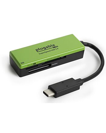 Plugable Technologies USB C SD Card Reader - Driverless USB C Card Reader for SD, Micro SD, MMC, or MS Cards (Compatible with Thunderbolt and USB-C MacBook Pro, 2018 MacBook Air, 12 Inch Retina MacBook)