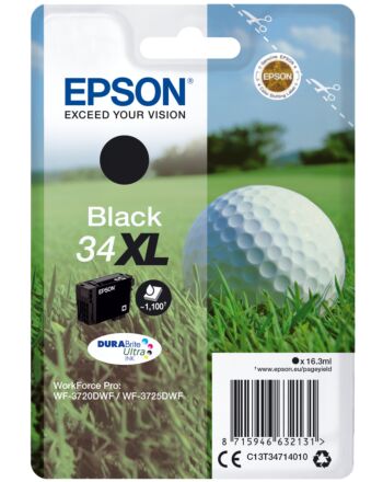 Epson Golf ball Singlepack Black 34XL DURABrite Ultra Ink
