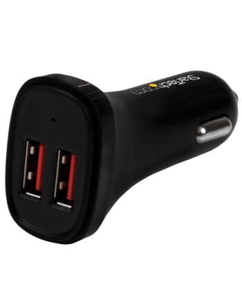 StarTech.com Dual-Port USB Car Charger - 24W/4.8A - Black