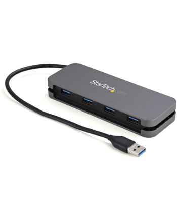 StarTech.com 4 Port USB 3.0 Hub - USB-A to 4x USB-A - SuperSpeed 5Gbps Portable USB 3.1 Gen 1 Type-A Hub - USB Bus Powered - Laptop/Desktop USB Hub with Long Cable 28cm & Cable Management~4 Port USB 3.0 Hub - USB-A to 4x USB-A - SuperSpeed 5Gbps Portable