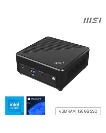 MSI Cubi N ADL Intel N100 Desktop PC, NUC, SFF, Mini Computer, HTPC, (4GB RAM, 128GB SSD, Windows 11 PRO), UHD Graphics/Type C/HDMI/DisplayPort/Dual LAN/WiFi 5/BT 5.1/VESA