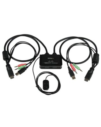 StarTech.com 2 Port USB HDMI Cable KVM Switch with Audio and Remote Switch – USB Powered