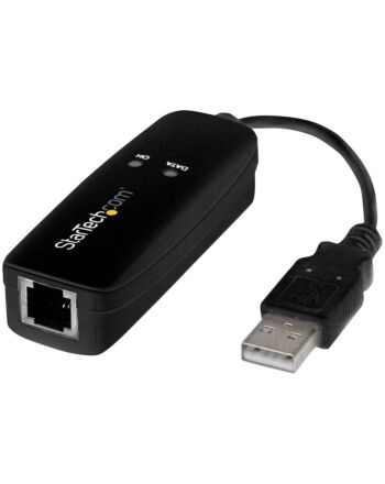 StarTech.com USB 2.0 Fax Modem - 56K External Hardware Dial Up V.92 Modem/ Dongle/Adapter - Computer/Laptop Fax Modem - USB to Telephone Jack - USB Data Modem - Network Fax/CMR/POS