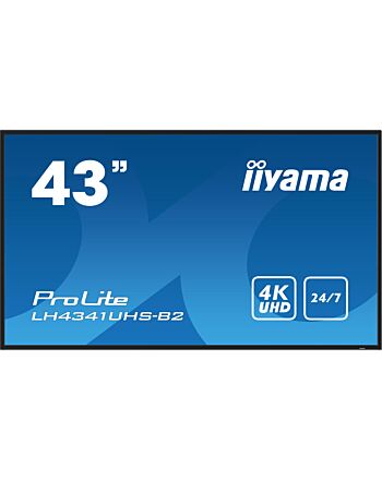 iiyama LH4341UHS-B2 Signage Display 108 cm (42.5") LCD 500 cd/m² 4K Ultra HD Built-in processor Android 8.0 18/7