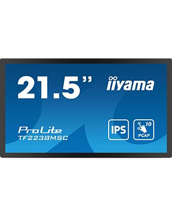 iiyama TF2238MSC-B1 Signage Display Digital A-board 55.9 cm (22") LED 600 cd/m² Full HD Black Touchscreen