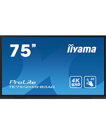 iiyama TE7512MIS-B3AG Signage Display Kiosk design 190.5 cm (75") LCD Wi-Fi 400 cd/m² 4K Ultra HD Black Touchscreen Built-in processor Android 11 24/7