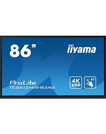 iiyama TE8612MIS-B3AG Signage Display Kiosk design 2.18 m (86") LCD Wi-Fi 400 cd/m² 4K Ultra HD Black Touchscreen Built-in processor Android 11 24/7