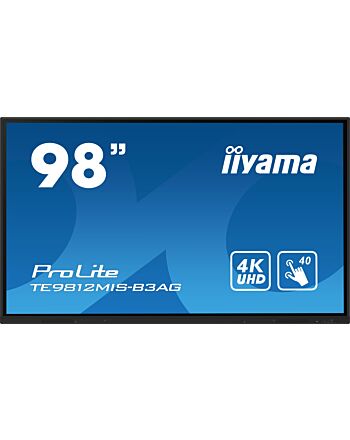 iiyama TE9812MIS-B3AG Signage Display Kiosk design 2.49 m (98") LCD Wi-Fi 400 cd/m² 4K Ultra HD Black Touchscreen Built-in processor Android 11 24/7