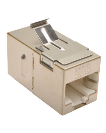 Tripp Lite N235-001-SH-6A Cat6a Straight-Through Modular Shielded In-Line Snap-In Coupler (RJ45 F/F), TAA