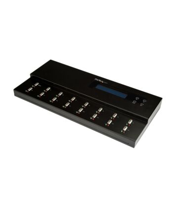 StarTech.com Standalone 1 to 15 USB Thumb Drive Duplicator and Eraser, Multiple USB Flash Drive Copier, System and File and Whole-Drive Copy at 1.5 GB/min, Single and 3-Pass Erase, LCD Display