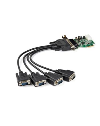 StarTech.com 4-port PCI Express RS232 Serial Adapter Card - PCIe RS232 Serial Host Controller Card - PCIe to Serial DB9 - 16950 UART - Low Profile Expansion Card - Windows/Linux - TAA