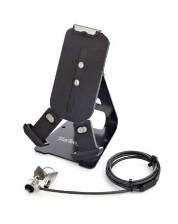 StarTech.com Secure Tablet Stand w/ K-Slot Cable Lock - Locking Tablet Holder for 7.9"-13" Tablets - Universal Adjustable Tablet Mount for Desk/Surface - Lockable Anti-Theft Security Mount