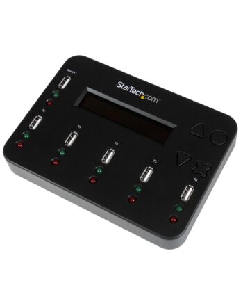 StarTech.com Standalone 1 to 5 USB Thumb Drive Duplicator and Eraser, Multiple USB Flash Drive Copier, System and File and Whole-Drive Copy at1.5 GB/min, Single and 3-Pass Erase, LCD Display