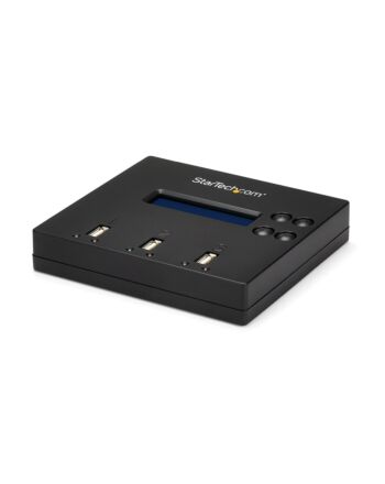 StarTech.com Standalone 1 to 2 USB Thumb Drive Duplicator and Eraser, Multiple USB Flash Drive Copier, System and File and Whole-Drive Copy at 1.5 GB/min, Single and 3-Pass Erase, LCD Display