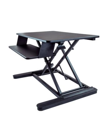 StarTech.com Sit Stand Desk Converter with Keyboard Tray - Large 35” x 21" Surface - Height Adjustable Ergonomic Desktop/Tabletop Standing Workstation - Holds 2 Monitors - Pre-Assembled