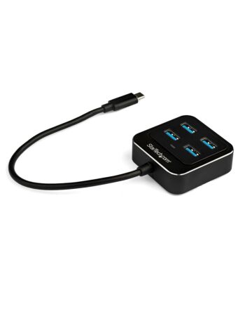 StarTech.com 4-Port USB C Hub - USB-C to 4x USB-A Ports - SuperSpeed 10Gbps USB 3.2 Gen 2 Type-C Hub - USB Bus Powered - Portable/Compact USB-C to USB Adapter Hub for Laptop - Aluminum