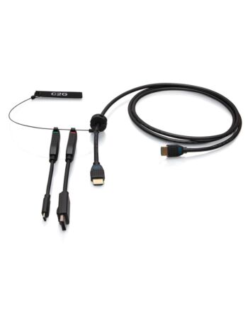 C2G 6ft (1.8m) 4K HDMI® Premium Cable and Dongle Adapter Ring with Color Coded DisplayPort™ and USB-C®
