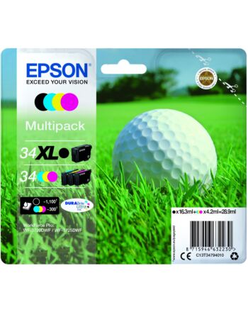 Epson Golf ball C13T34794010 ink cartridge 1 pc(s) Original High (XL) Yield Black, Cyan, Magenta, Yellow