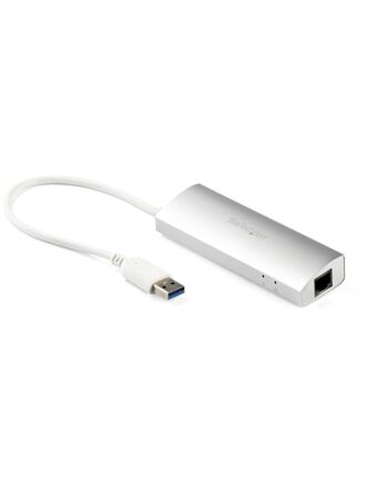 StarTech.com 3-Port Portable USB 3.0 Hub plus Gigabit Ethernet - Built-In Cable~3-Port Portable USB 3.0 Hub plus Gigabit Ethernet - 5Gbps - Built-In Cable