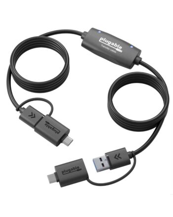 Plugable Technologies USB Data Transfer Cable PC to PC, Compatible with Windows USB C and USB 3.0, Transfer Files to New Computer with Included Bravura Easy Computer Sync Software, 6.6ft (USBC-TRAN)
