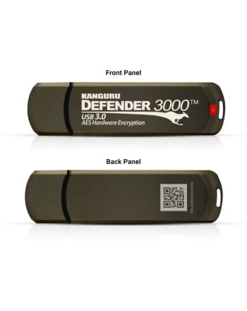 iStorage Kanguru Defender3000 FIPS 140-2 Certified Level 3, SuperSpeed USB 3.0 Secure Flash Drive, 128G