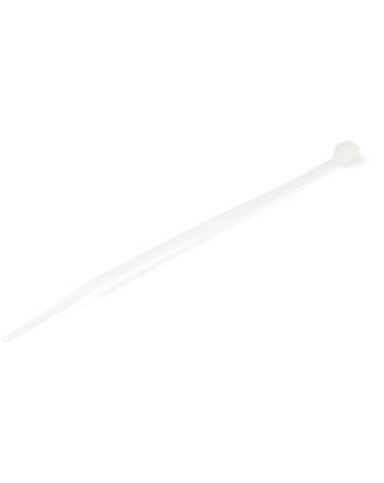 StarTech.com 4"(10cm) Cable Ties - 1/16"(2mm) wide, 7/8"(22mm) Bundle Diameter, 18lb(8kg) Tensile Strength, Nylon Self Locking Zip Ties with Curved Tip - 94V-2/UL Listed, 100 Pack - White