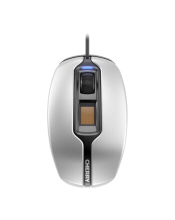 CHERRY MC 4900 Corded Fingerprint Mouse, Silver/Black, USB
