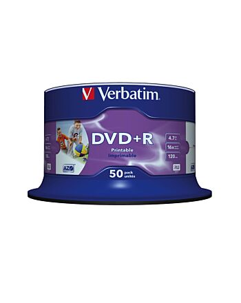 Verbatim DVD+R Wide Inkjet Printable No ID Brand 4.7 GB 50 pc(s)