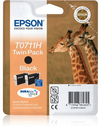 Epson Giraffe Twinpack Black T0711H DURABrite Ultra Ink