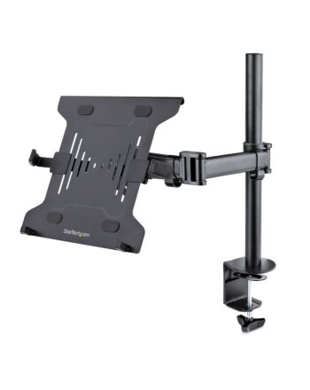 StarTech.com Laptop Desk Mount - Monitor and Laptop Mount - Displays up to 34in (8kg/17.6lb) & Laptops (4.5kg/9.9lb) - Articulating VESA Laptop Tray Arm - Clamp / Grommet Mount