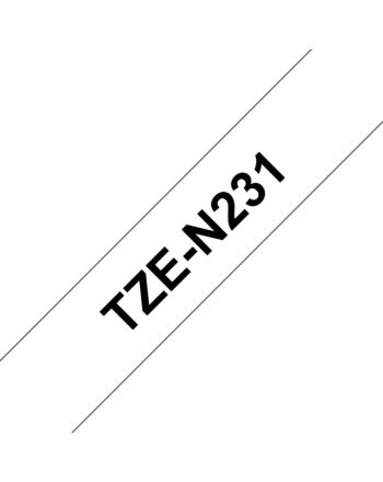 Brother Non laminated black on white tape