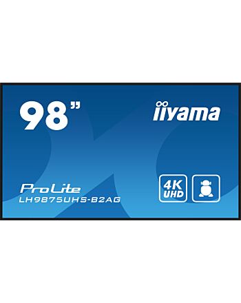 iiyama LH9875UHS-B2AG Signage Display Digital signage flat panel 2.48 m (97.5") LED Wi-Fi 500 cd/m² 4K Ultra HD Black Built-in processor Android 11 24/7