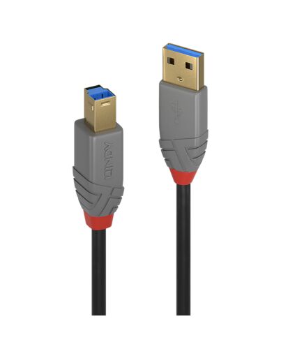 Lindy 1m USB 3.2 Type A to B Cable, 5Gbps, Anthra Line 36741