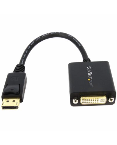 StarTech.com DisplayPort to DVI Adapter - DisplayPort to DVI-D Adapter Video Converter 1080p - DP 1.2 to DVI Monitor/Display Cable Adapter Dongle - DP to DVI Adapter - Latching DP Connector DP2DVI2