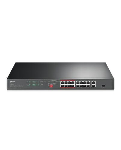 TP-Link 16-Port 10/100 Mbps + 2-Port Gigabit Rackmount PoE Switch with 16-Port PoE+ TL-SL1218P