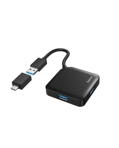 Hama 00200116 interface hub USB 3.2 Gen 1 (3.1 Gen 1) Type-A + Type-C 5000 Mbit/s Black 00200116