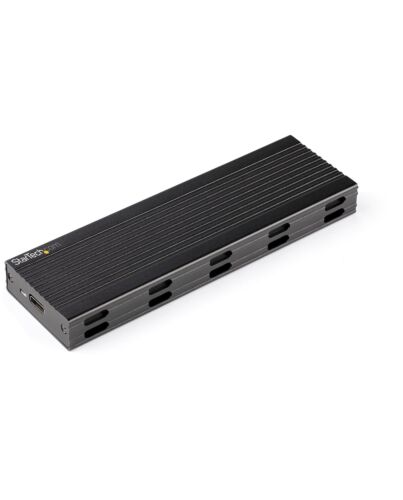 StarTech.com USB-C 10Gbps to M.2 NVMe or M.2 SATA SSD Enclosure - Portable External M.2 PCIe/SATA NGFF SSD Aluminum Case - USB Type-C & USB-A Host Cables - Supports 2230/2242/2260/2280 SM2E1BMU31C