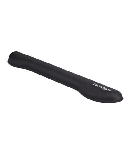StarTech.com Foam Keyboard Wrist Rest for Ergonomic Typing Support - Padded Non-Slip Keyboard Cushion - Laptop or Desktop Computer Keyboard Wrist, Hand & Arm Rest - Soft Black Nylon Rest Pad WRSTRST