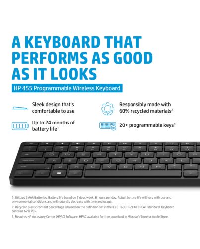 HP 455 Programmable Wireless Keyboard 4R177AA#ABU