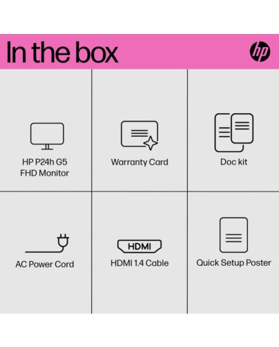 HP P24h G5 FHD Monitor 64W34AA#ABU